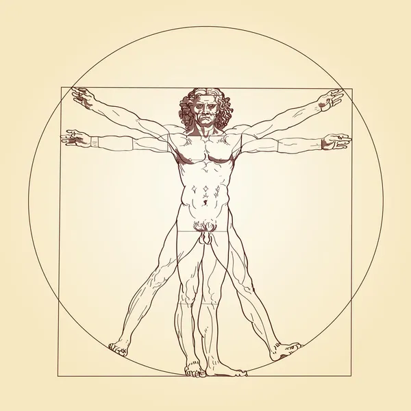 Vitruvian Mann Leonardo da Vinci — Stockvektor