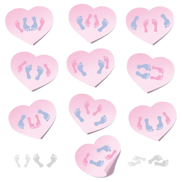 Sex Positions Heart Sticky Notes — Stock Vector