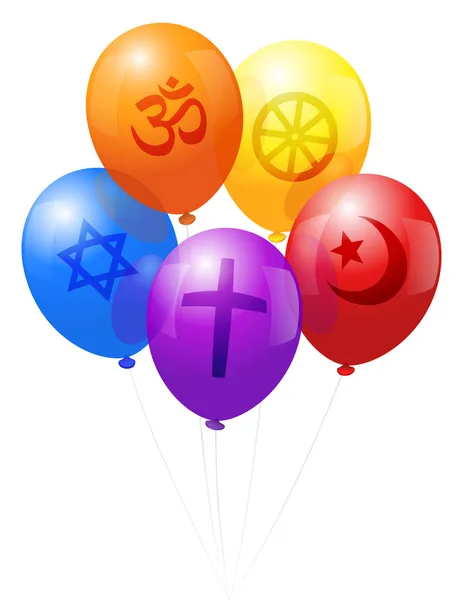 Balónky světová náboženství — Stockový vektor