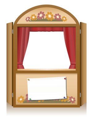 Punch ve judy booth kahverengi