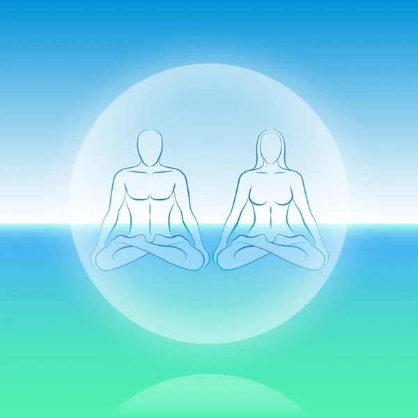 Doppia sfera di meditazione dell'anima — Vettoriale Stock