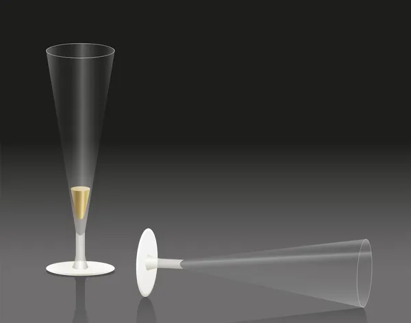 Festa de taças de champanhe acabou —  Vetores de Stock