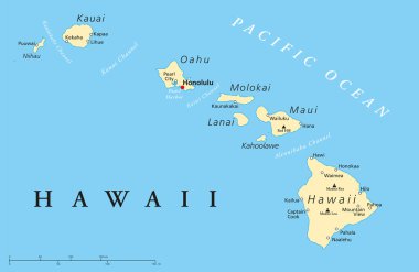 Hawaii Adaları siyasi Haritası