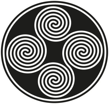 Celtic çift spiraller bağlı
