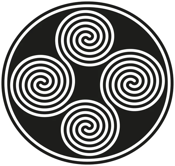 Aangesloten Keltische dubbele spiralen — Stockvector