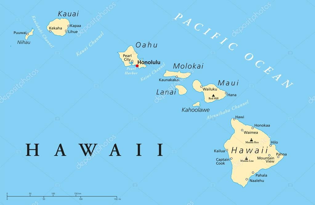 Hawaiian Islands Map Vector