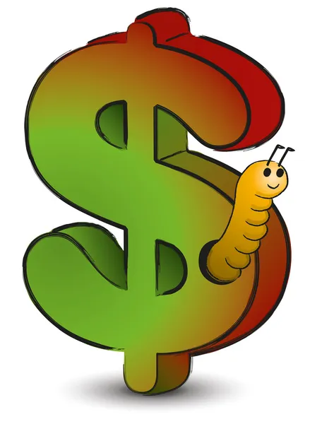 Dollar Wormy — Image vectorielle