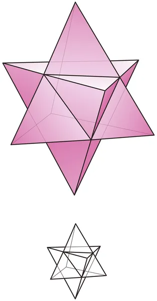 Tetraedro estrella - Merkaba — Vector de stock