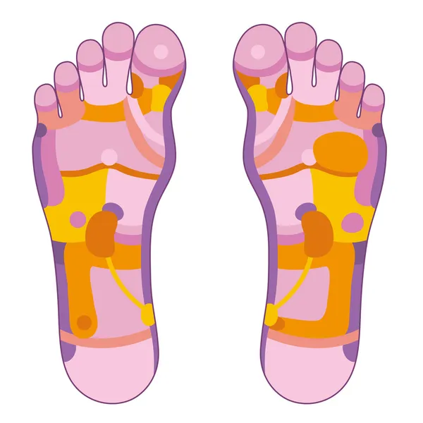 Foot reflexology pink — Stock Vector