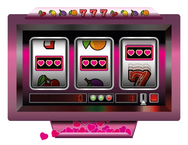 Spielautomatenherzen — Stockvektor