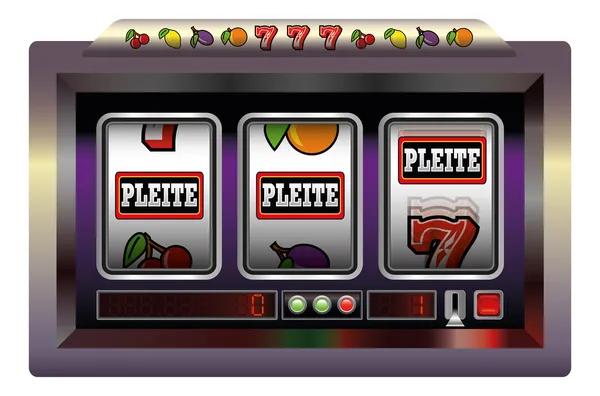 Slotmachine pleite — Stockvector