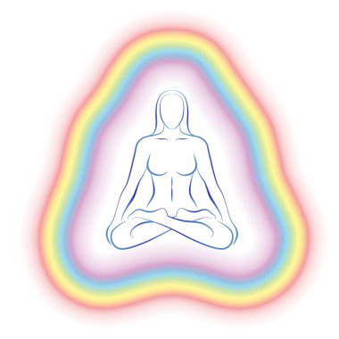 Aura meditasyon ince vücut kadın
