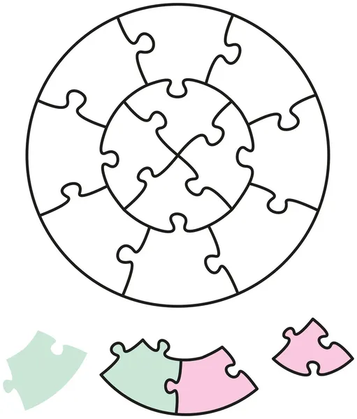 Puzzle a due cerchi — Vettoriale Stock