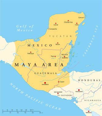 Maya High Culture Area Map clipart