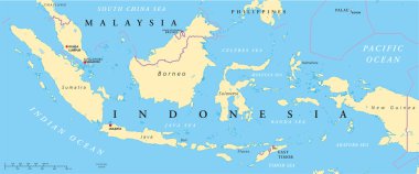 Malezya ve Endonezya siyasi Haritası