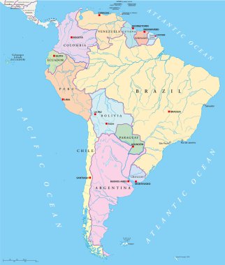 South America Single States Map clipart