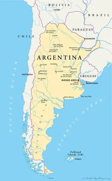 Mapa político de Argentina — Archivo Imágenes Vectoriales