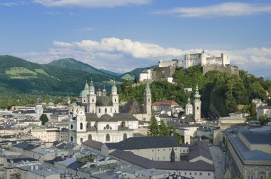Salzburg City Historic Center With Cathedral clipart