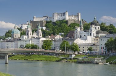 Salzburg şehri tarihi merkez panorama
