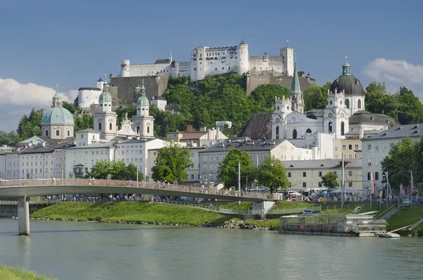 Panorama historické centrum města Salzburg — Stock fotografie
