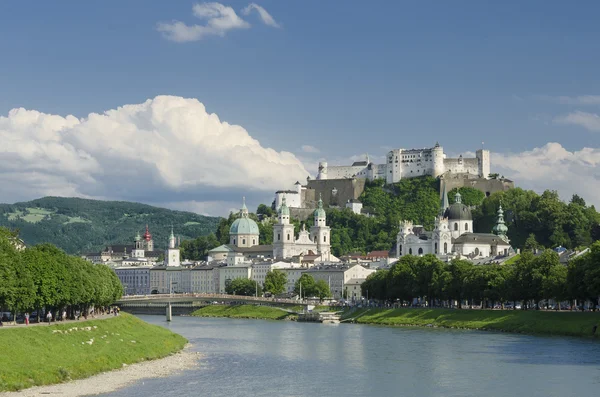 Salzburg stad historisch centrum panorama — Stockfoto