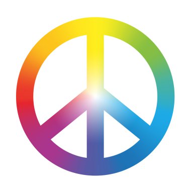 Peace Symbol Rainbow Gradient clipart