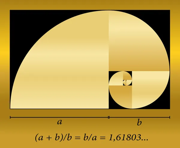 Golden Cut Formula a spirale — Vettoriale Stock