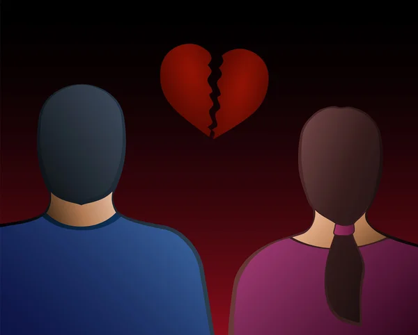 Пара heartbreak — стоковий вектор