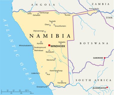 namibya siyasi haritası