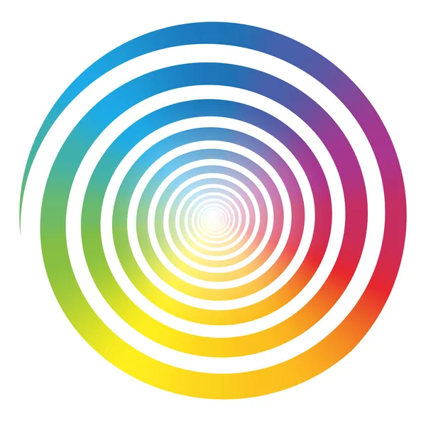 Rainbow Color Gradient Spiral White — Stock Vector