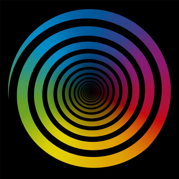 Rainbow Color Gradient Spirale Noir — Image vectorielle