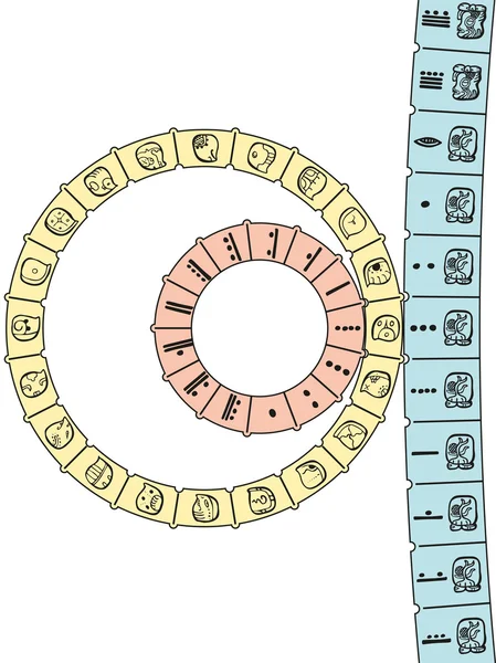 Calendario Maya 2D — Vettoriale Stock