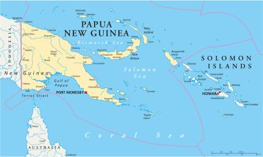 Papua New Guinea Political Map clipart