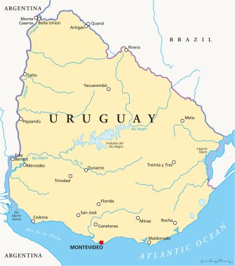Uruguay Political Map clipart
