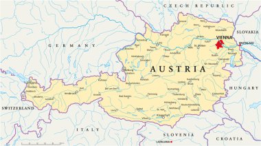Austria Political Map clipart