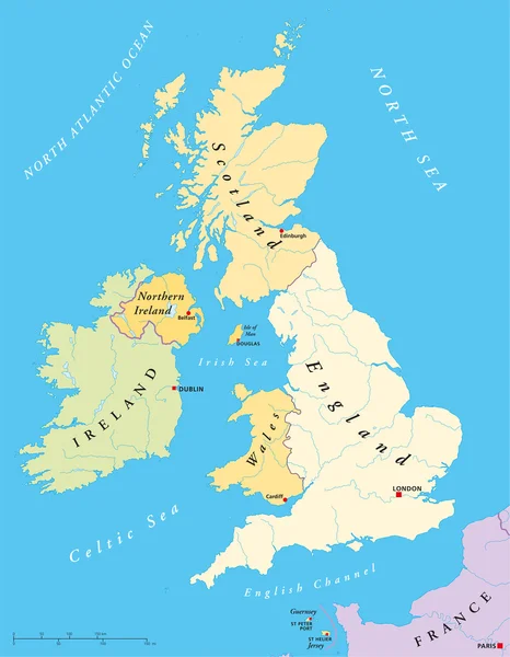 Карта Британских островов — стоковый вектор