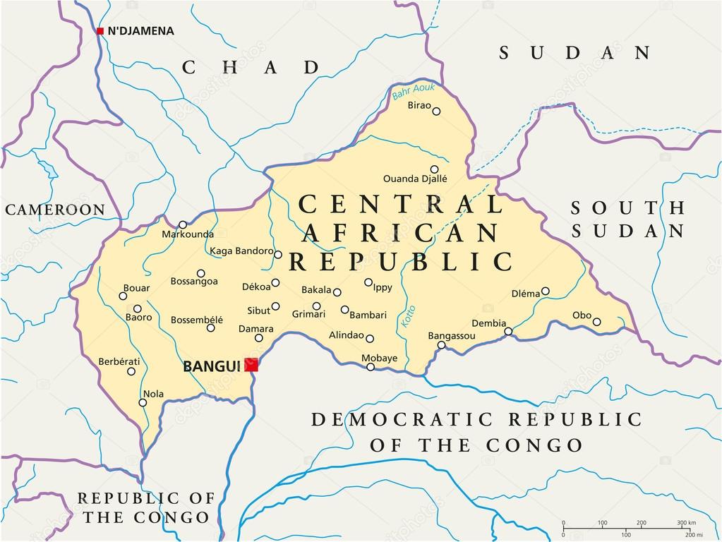 Central African Republic Political Map