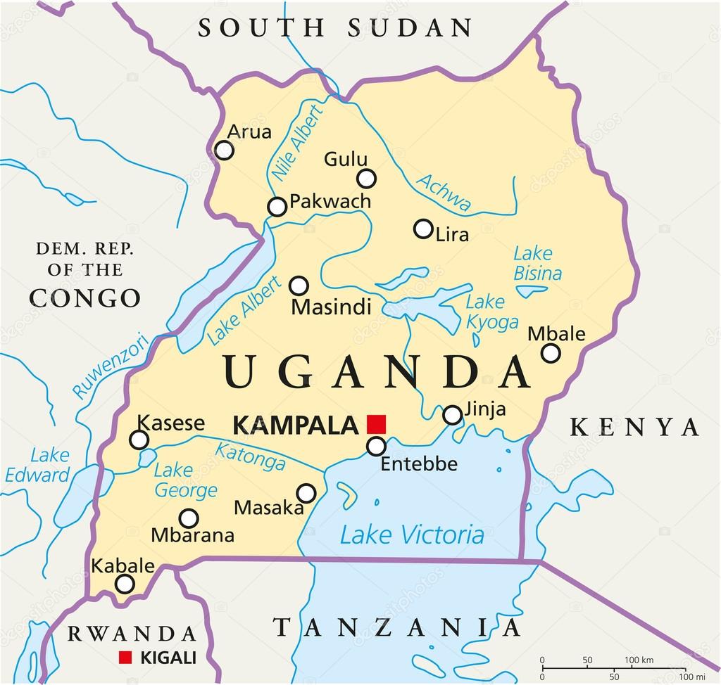 Uganda Political Map