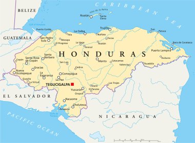 honduras siyasi haritası