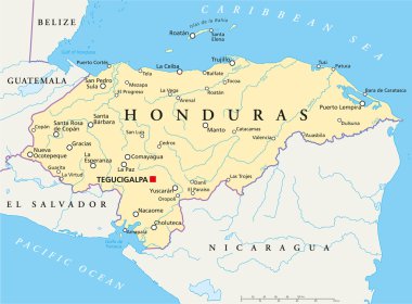 Honduras Political Map clipart