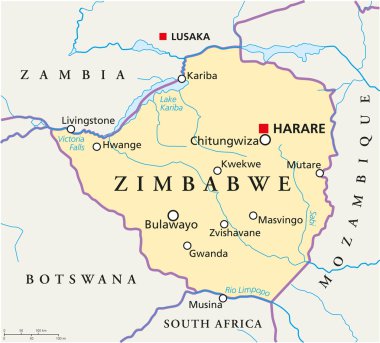zimbabwe siyasi haritası