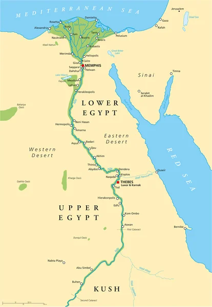 Landkarte Ägyptens — Stockvektor