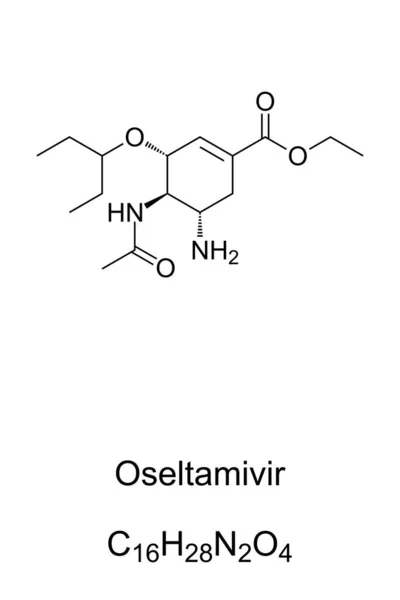 Oseltamivir Chemický Vzorec Struktura Také Pojmenovaný Tamiflu Antivirové Léky Léčbě — Stockový vektor