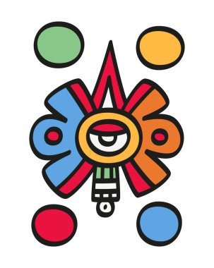 Nahui Ollin, Aztek kozmolojisinde beşinci güneş sembolü, merkezinde bir göz, bir güneş ışını ve gözünden fışkıran değerli bir taş. Kodeks Borbonicus 'ta betimlendiği gibi dört hareketinde beşinci güneş..