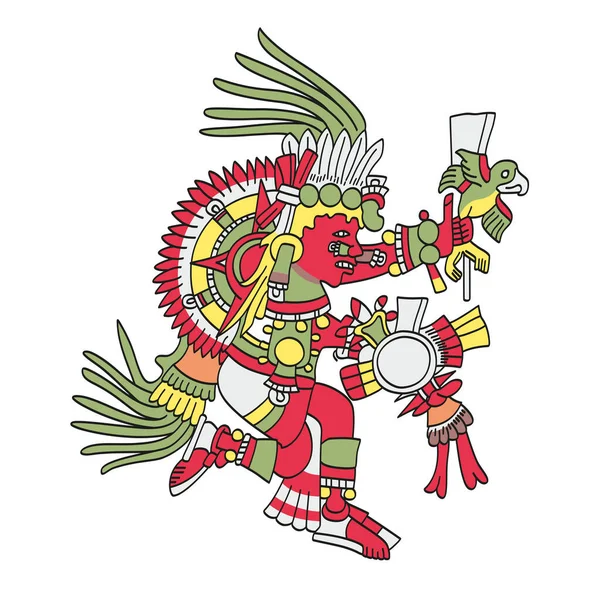 Tonatiuh Quinto Sol Nahui Ollin Dios Sol Azteca Humanidad Falla — Vector de stock