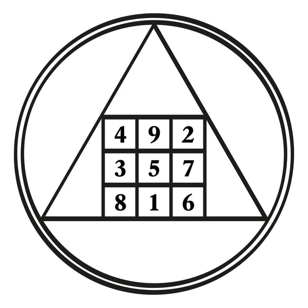 Order Three Magic Square Symbol Assigned Astrological Planet Saturn Magic — Stock Vector
