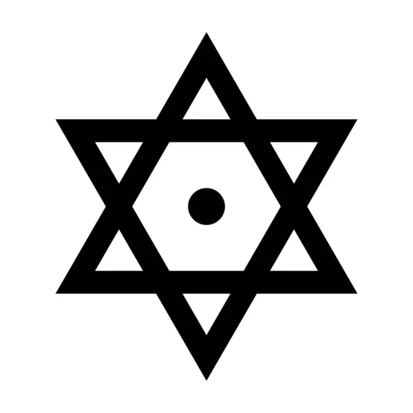 Symbool Voor Ether Een Hexagram Davidster Met Een Stip Het — Stockvector