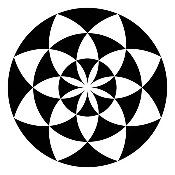 Flower Symbol Derived Triangle Shaped Pattern Symbol Blossom Eight Petals — Stockvektor