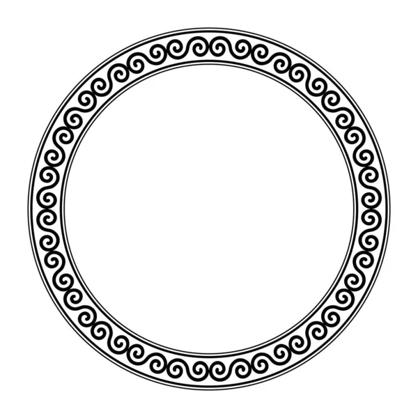 Circle Frame Meander Made Celtic Double Spiral Pattern Decorative Border — 图库矢量图片