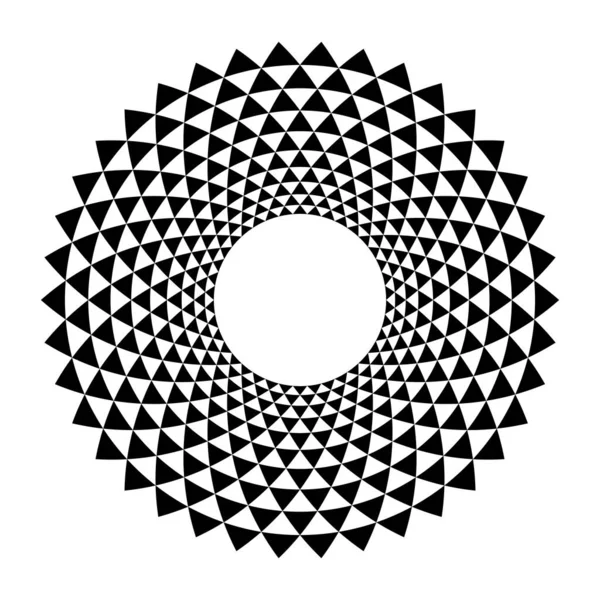 Zone Circulaire Avec Motif Triangulaire Cadre Circulaire Spirale Comme Triangles — Image vectorielle